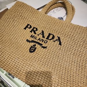Prada Raffia Tote Bag - Large